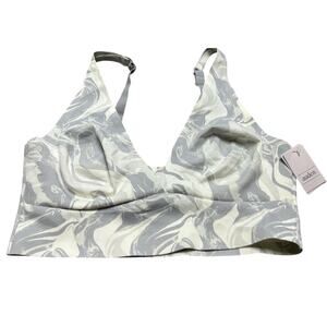 Auden Seamless Unlined Bralette, Gray Marble Swirl, Size 2XL (40DD- 42D), NWT
